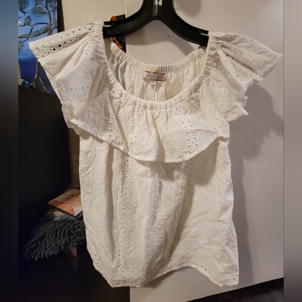 Eri + Ali White Crochet Top
